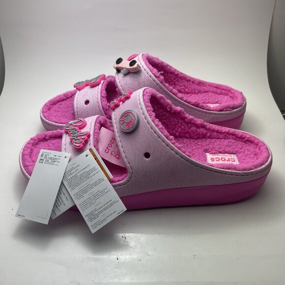 CROCS X BARBIE CLASSIC COZZZY SANDAL SIZE US 15 MENS NEW - Picture 1 of 9